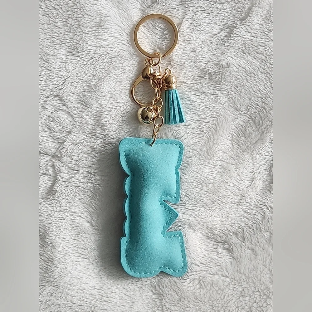 Designer Inspired Blue, White, and Red Rhinestone Keychain Bag Charm